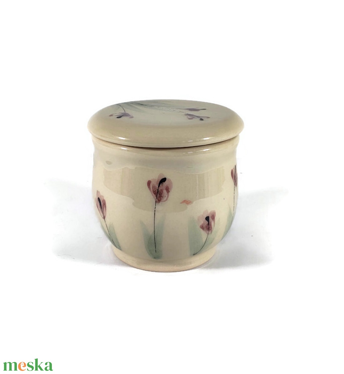 vizes vajtartó stilizált virággal - otthon & életmód - konyhafelszerelés, tálalás - konyhai tárolás - méz & vajtartó - Meska.hu
