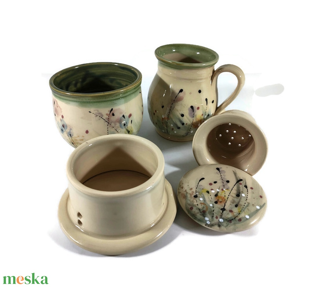 Vajtartó és Bögre - otthon & életmód - konyhafelszerelés, tálalás - konyhai tárolás - méz & vajtartó - Meska.hu