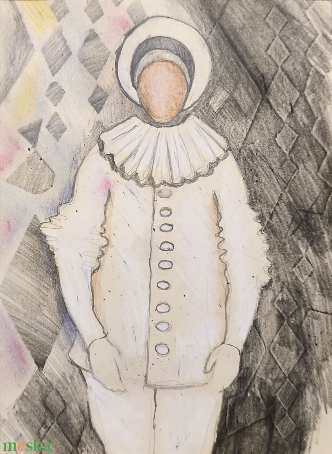 Harlekin - egyedi rajz - művészet - grafika & illusztráció - ceruzarajz - Meska.hu