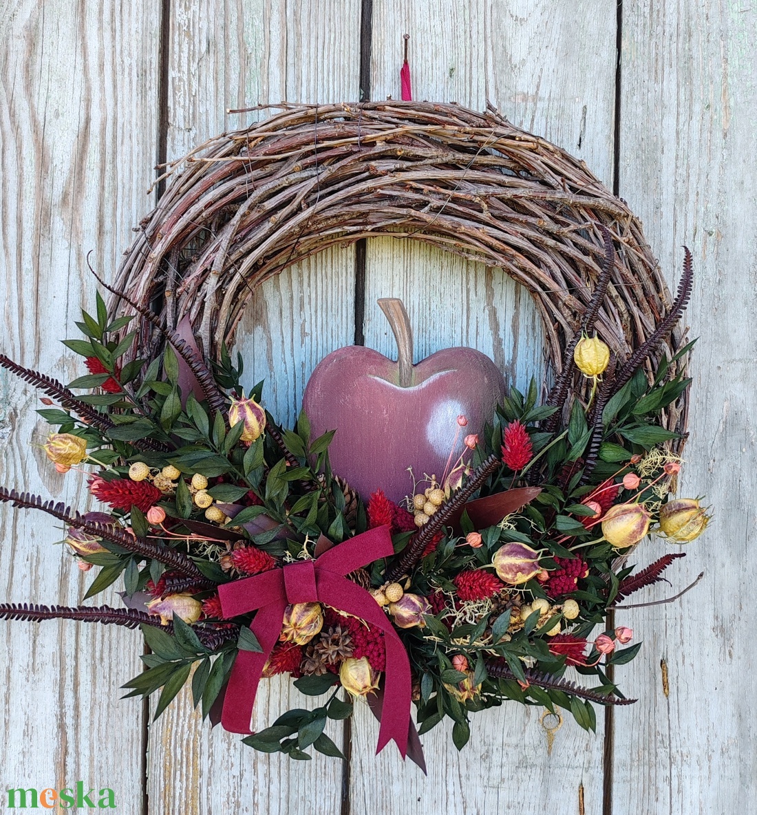 Almás szárazvirágos ajtódísz  - otthon & életmód - dekoráció - ajtó- és ablak dekoráció - ajtódísz & kopogtató - Meska.hu Almás szárazvirágos ajtódísz  - otthon & életmód - dekoráció - ajtó- és ablak dekoráció - ajtódísz & kopogtató - Meska.hu