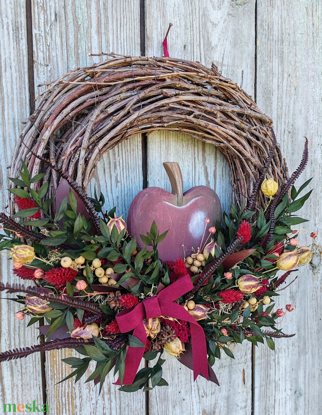 Almás szárazvirágos ajtódísz  - otthon & életmód - dekoráció - ajtó- és ablak dekoráció - ajtódísz & kopogtató - Meska.hu Almás szárazvirágos ajtódísz  - otthon & életmód - dekoráció - ajtó- és ablak dekoráció - ajtódísz & kopogtató - Meska.hu