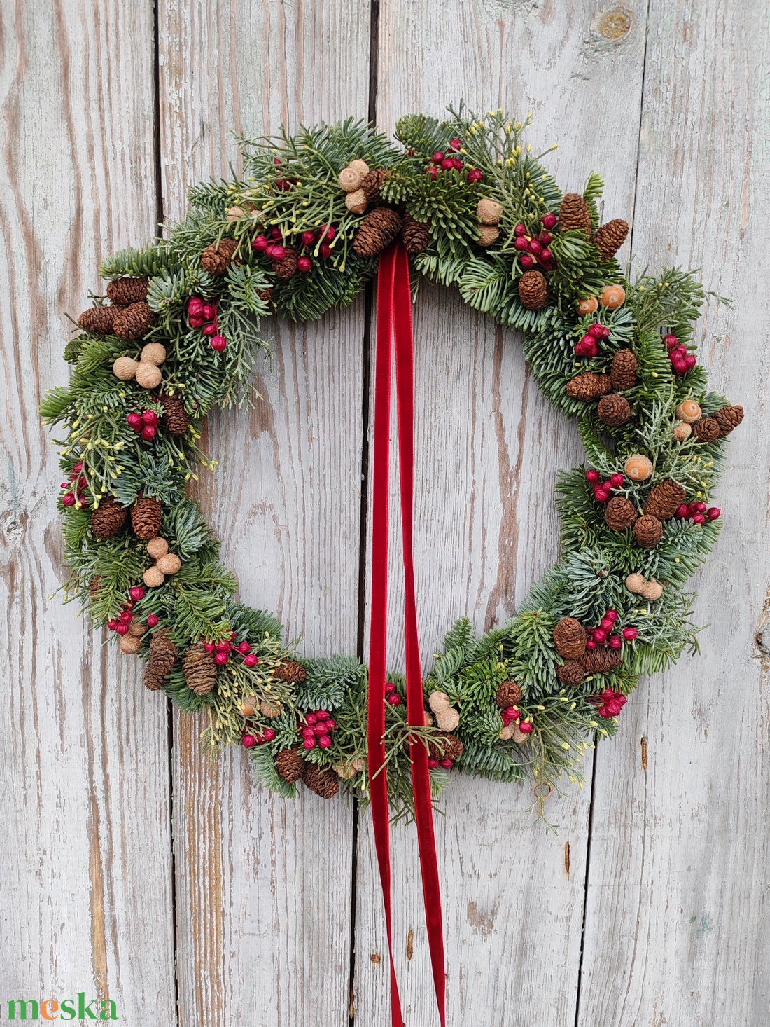 Karácsonyi ajtókopogtató - karácsony - adventi díszek - adventi ajtódísz - Meska.hu