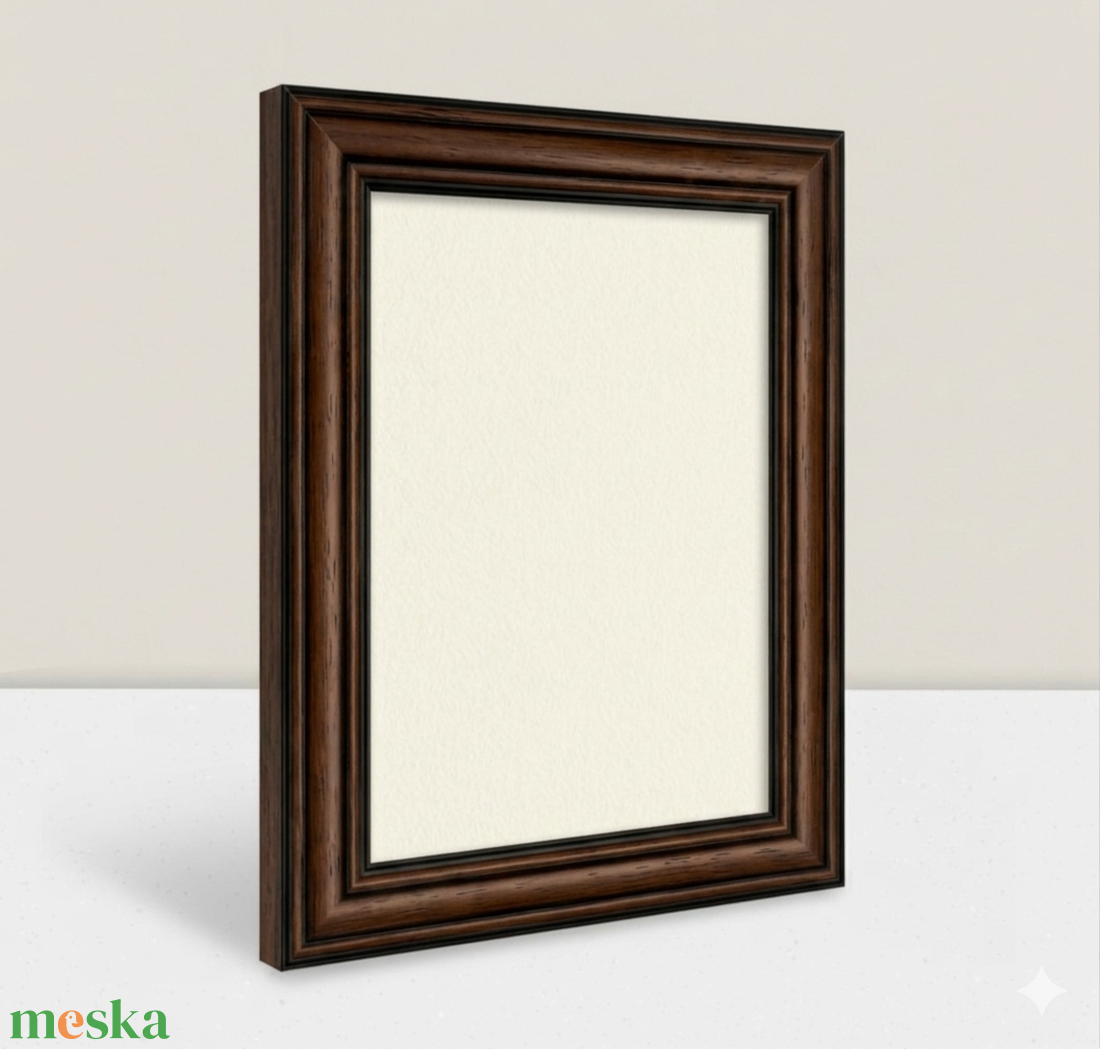 Elegáns sötétbarna fa képkeret - otthon & életmód - dekoráció - kép & falikép - képkeret - Meska.hu