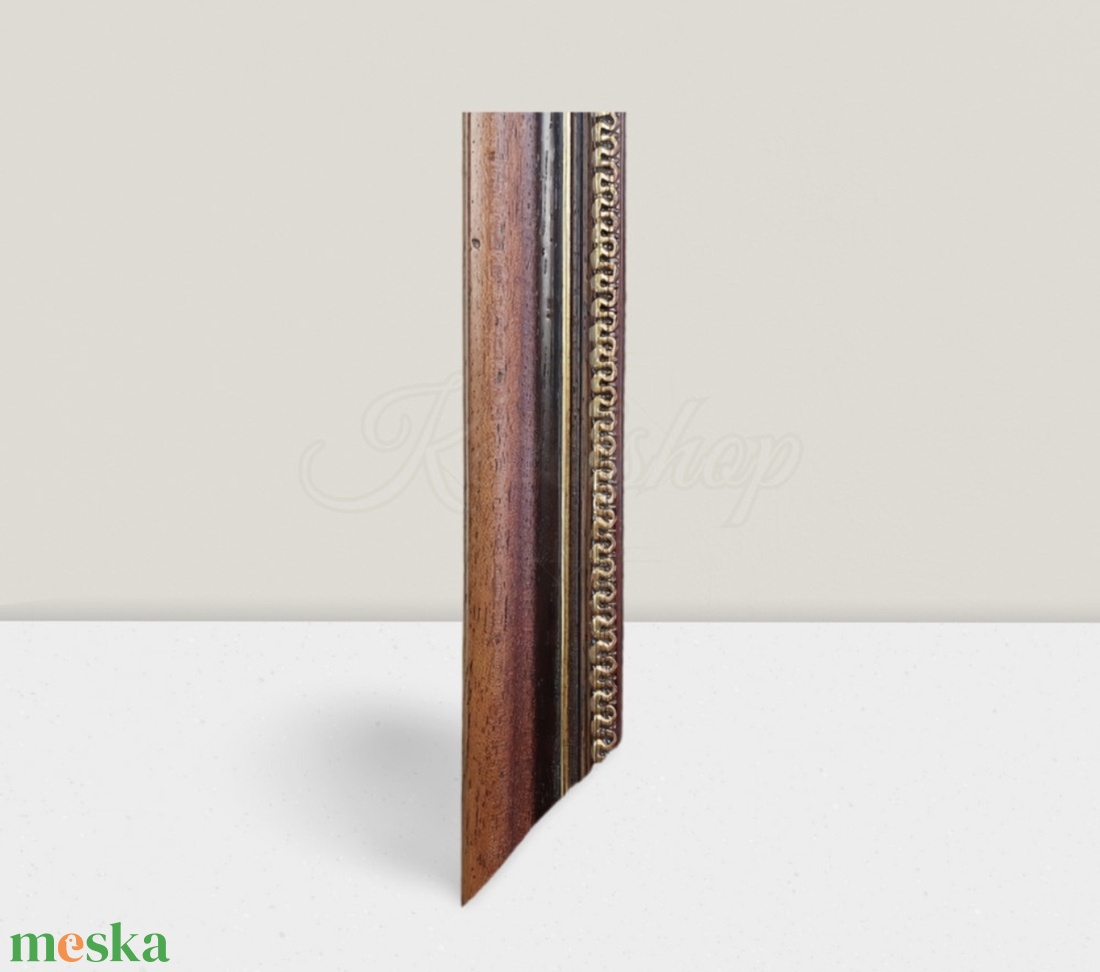 Múltidéző barna-3.7 cm széles díszített barna képkeret, antikolt mintával - otthon & életmód - dekoráció - kép & falikép - képkeret - Meska.hu