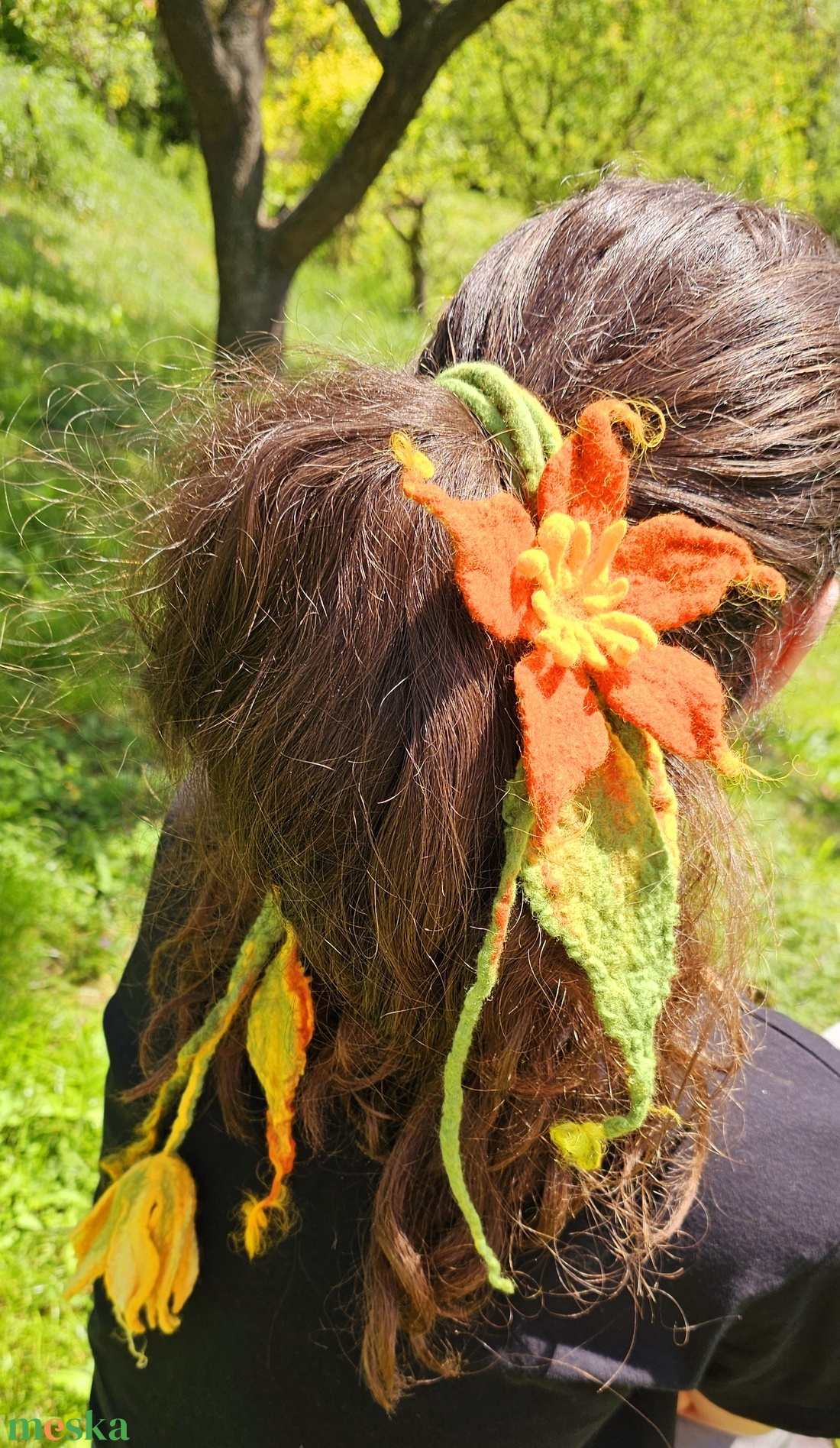 Alkonyat nemez nyakék, hajdísz - ékszer - ékszerszett - Meska.hu
