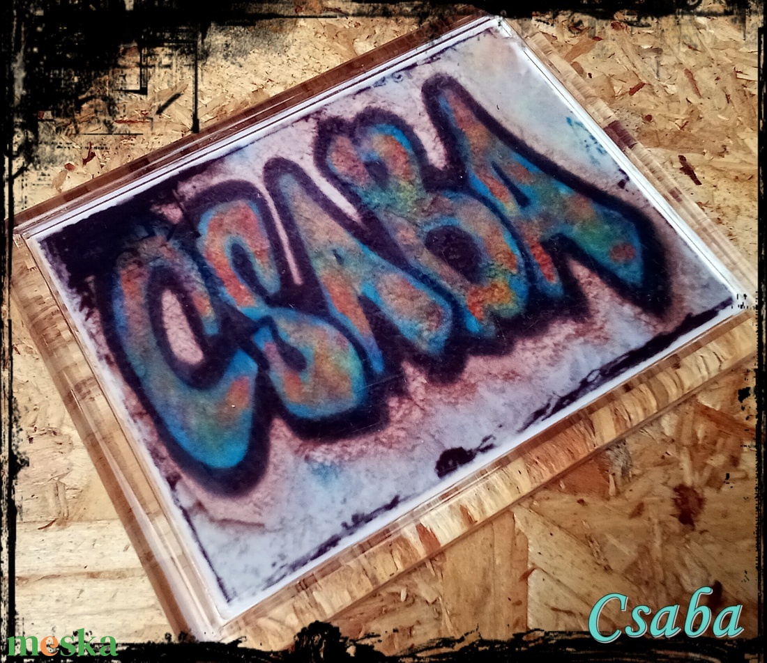 Graffitis neves hűtőmágnes-Csaba - otthon & életmód - konyhafelszerelés, tálalás - konyhai dekoráció - hűtőmágnes - Meska.hu