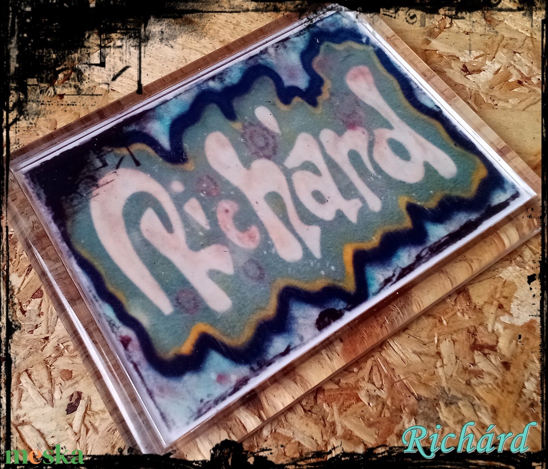 Neves graffitis hűtőmágnes-Richárd - otthon & életmód - konyhafelszerelés, tálalás - konyhai dekoráció - hűtőmágnes - Meska.hu