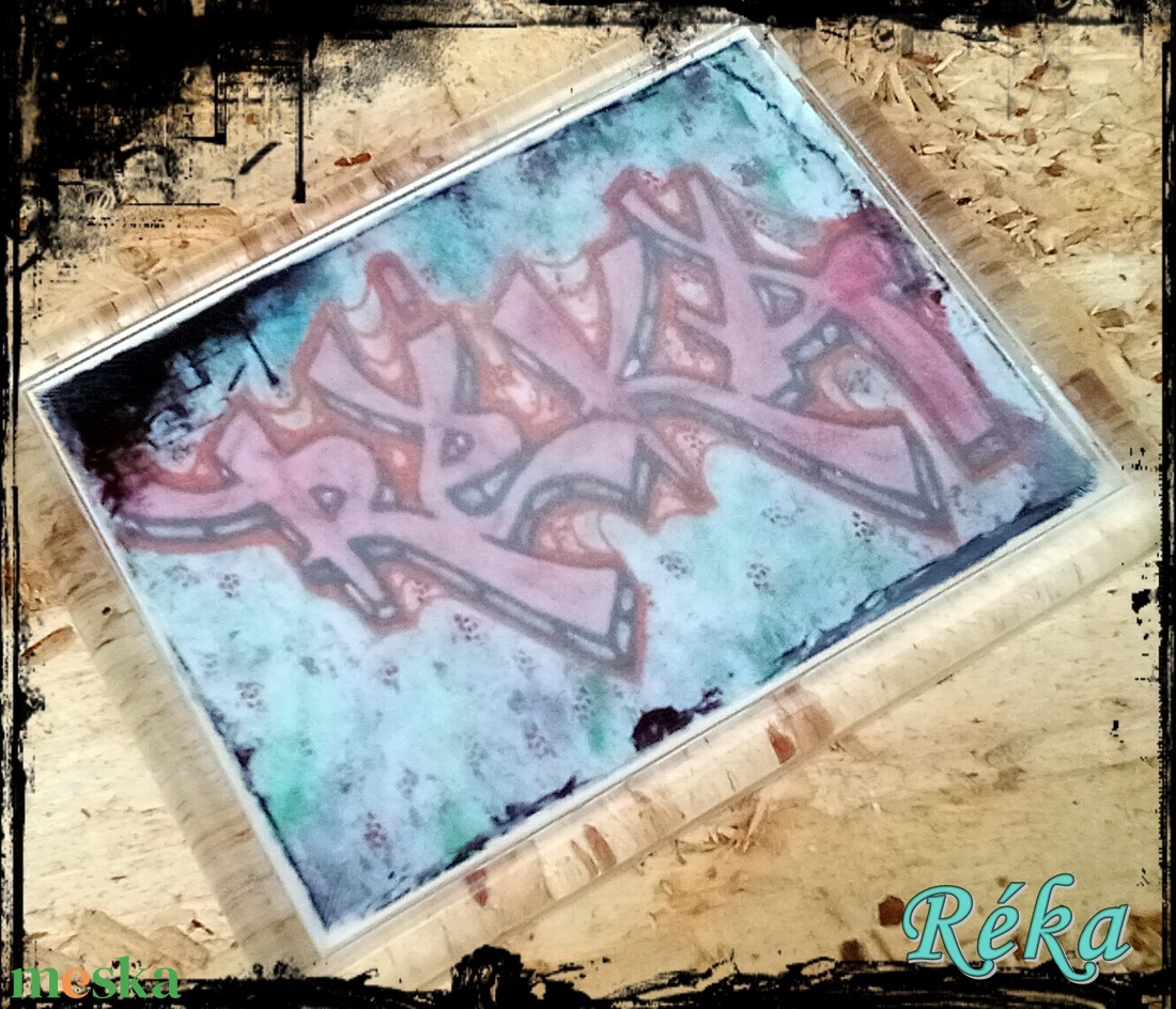 Neves graffitis hűtőmágnes-Réka - otthon & életmód - konyhafelszerelés, tálalás - konyhai dekoráció - hűtőmágnes - Meska.hu