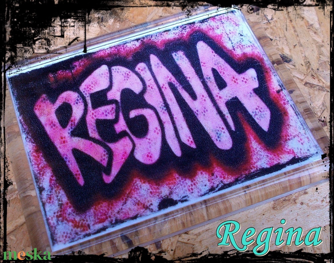 Neves graffitis hűtőmágnes-Regina - otthon & életmód - konyhafelszerelés, tálalás - konyhai dekoráció - hűtőmágnes - Meska.hu