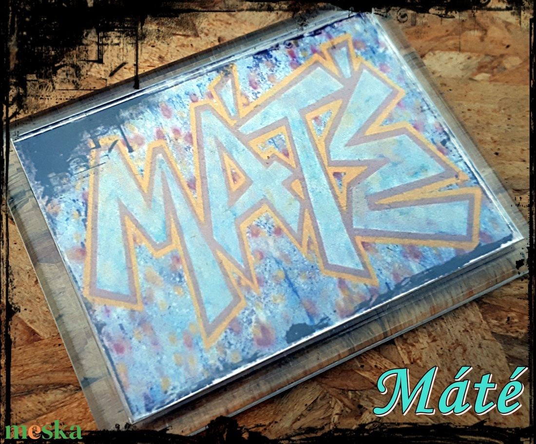 Neves graffitis hűtőmágnes-Máté - otthon & életmód - konyhafelszerelés, tálalás - konyhai dekoráció - hűtőmágnes - Meska.hu