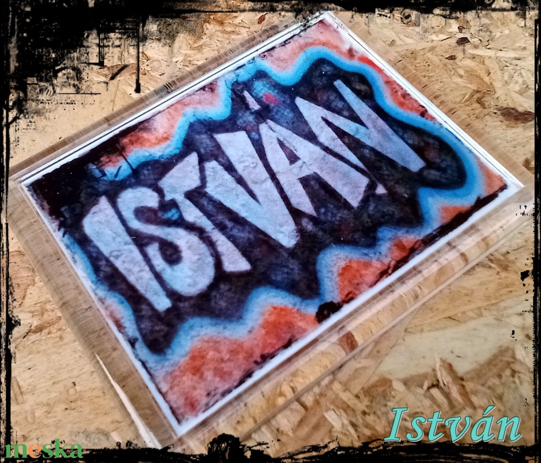 Neves graffitis hűtőmágnes-István - otthon & életmód - konyhafelszerelés, tálalás - konyhai dekoráció - hűtőmágnes - Meska.hu