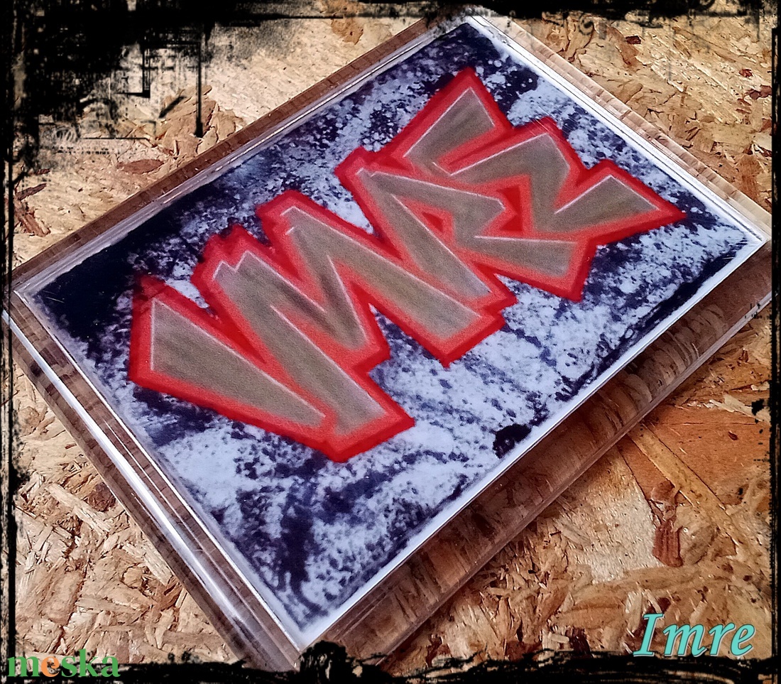 Neves graffitis hűtőmágnes-Imre - otthon & életmód - konyhafelszerelés, tálalás - konyhai dekoráció - hűtőmágnes - Meska.hu