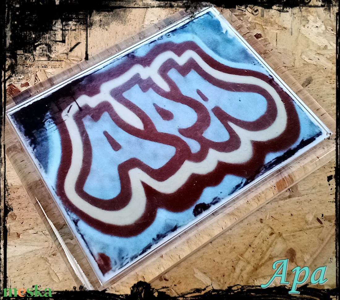 Neves graffitis hűtőmágnes-Apa - otthon & életmód - konyhafelszerelés, tálalás - konyhai dekoráció - hűtőmágnes - Meska.hu