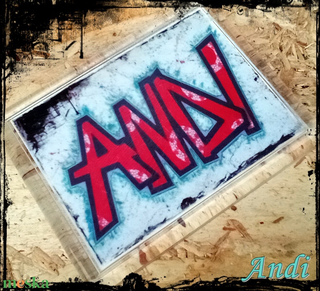 Neves graffitis hűtőmágnes-Andi - otthon & életmód - konyhafelszerelés, tálalás - konyhai dekoráció - hűtőmágnes - Meska.hu