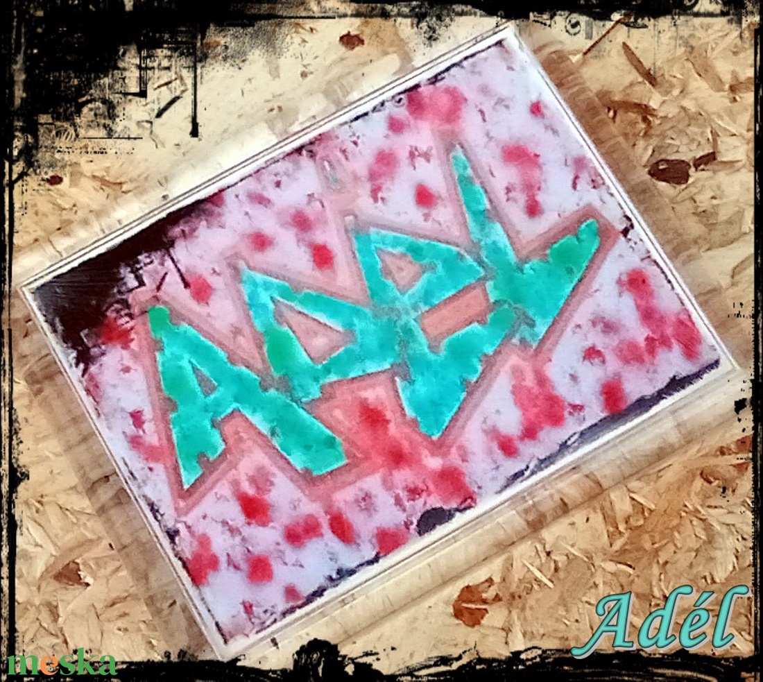 Neves graffitis hűtőmágnes-Adél - otthon & életmód - konyhafelszerelés, tálalás - konyhai dekoráció - hűtőmágnes - Meska.hu