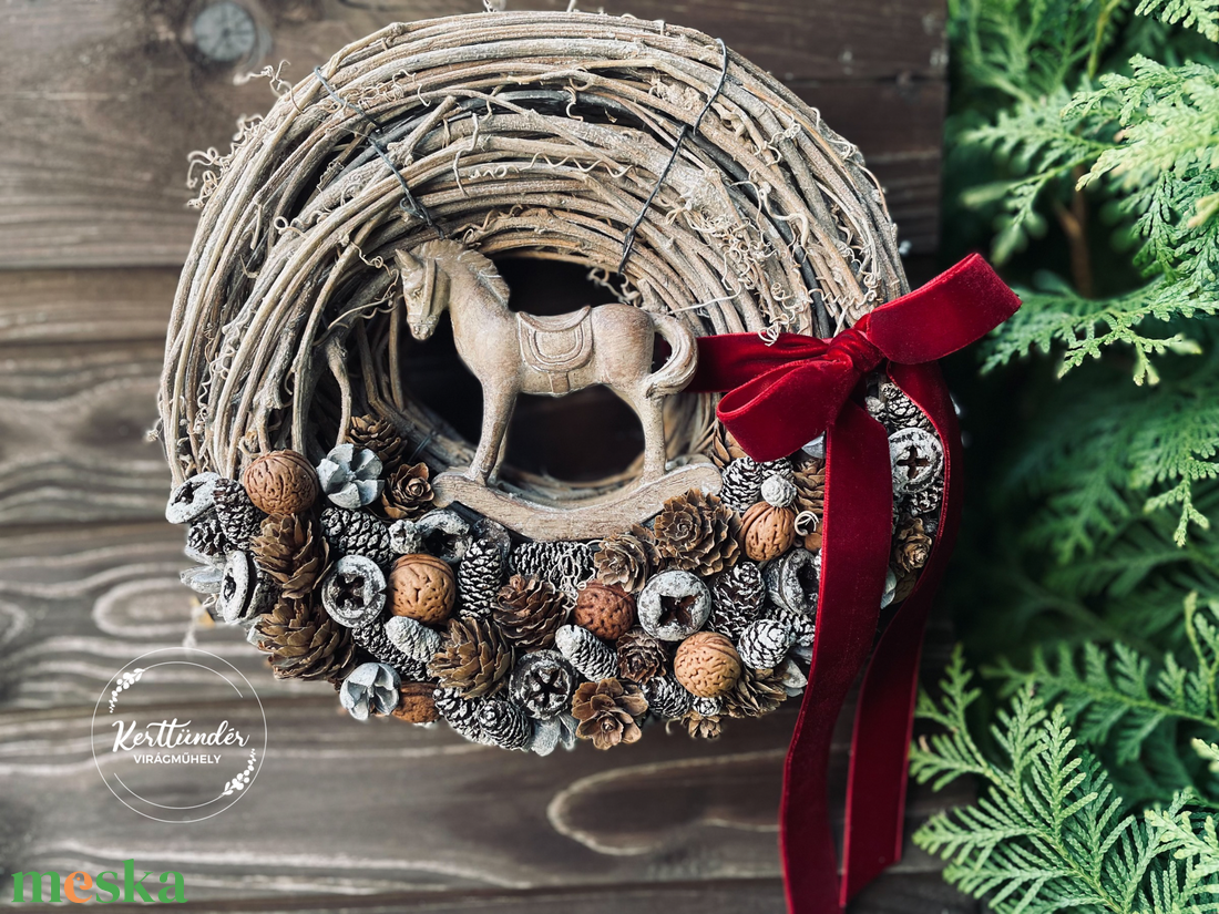 Rusztikus ünnepi ajtódísz - otthon & életmód - dekoráció - ajtó- és ablak dekoráció - ajtódísz & kopogtató - Meska.hu