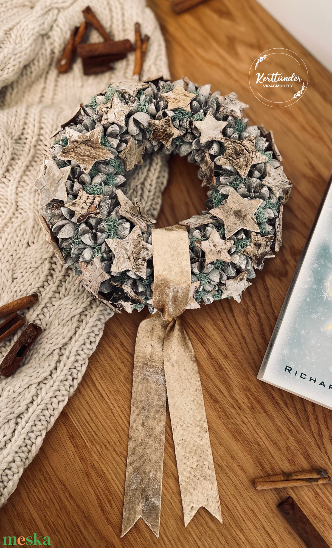 Téli csillagkoszorú - otthon & életmód - dekoráció - ajtó- és ablak dekoráció - ajtódísz & kopogtató - Meska.hu