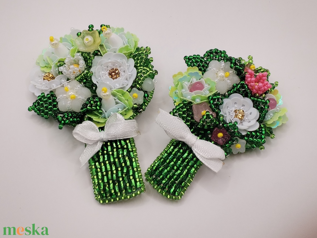 Virágcsokor bross - ékszer - kitűző és bross - Meska.hu Virágcsokor bross - ékszer - kitűző és bross - Meska.hu