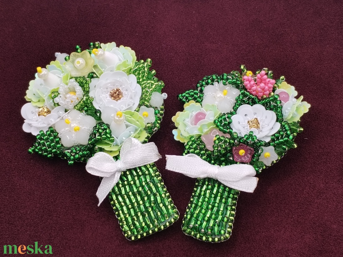 Virágcsokor bross - ékszer - kitűző és bross - Meska.hu Virágcsokor bross - ékszer - kitűző és bross - Meska.hu