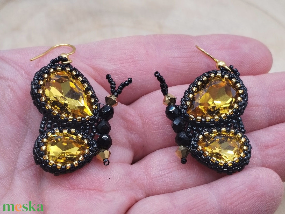 Pillangó fülbevaló  - ékszer - fülbevaló - lógó fülbevaló - Meska.hu