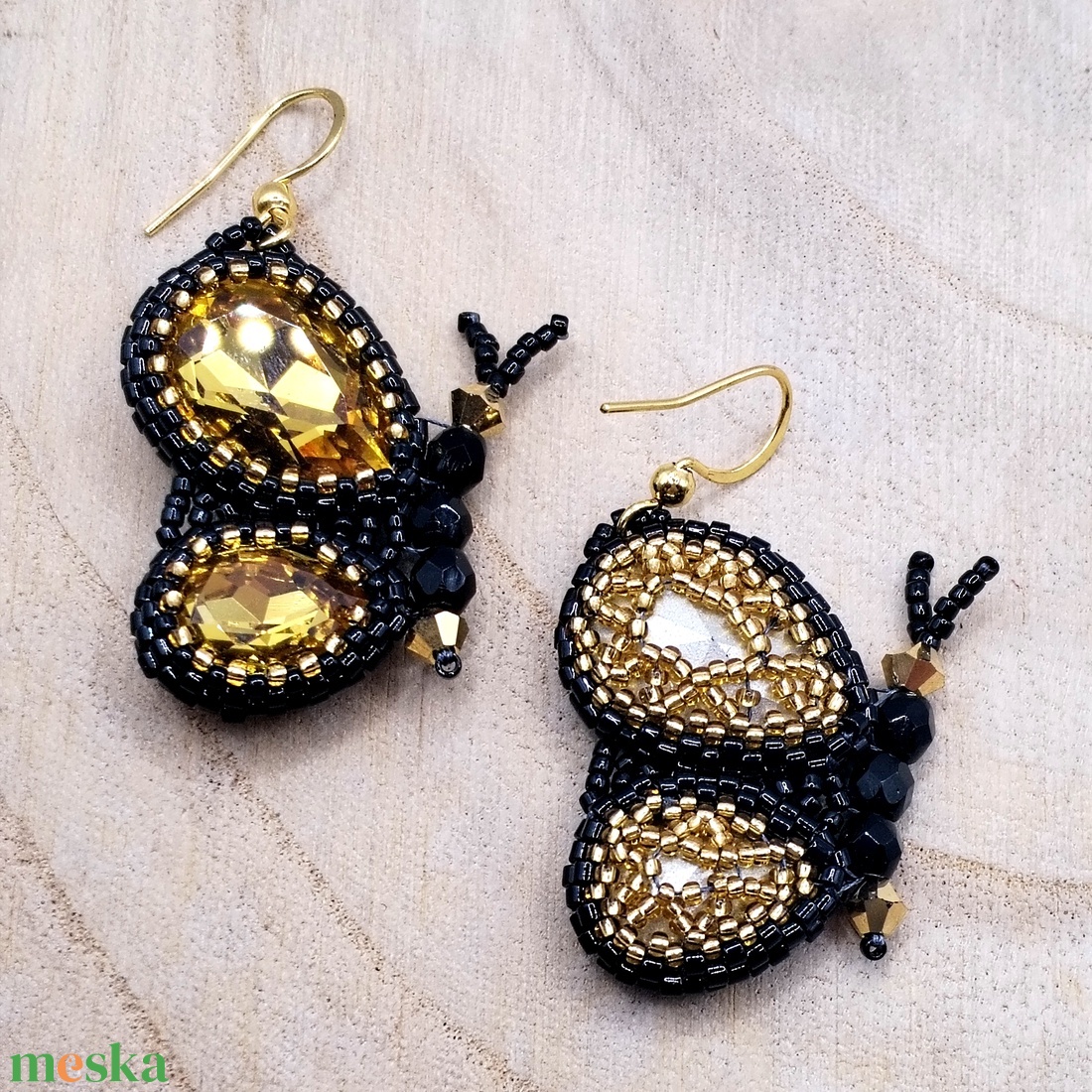 Pillangó fülbevaló  - ékszer - fülbevaló - lógó fülbevaló - Meska.hu