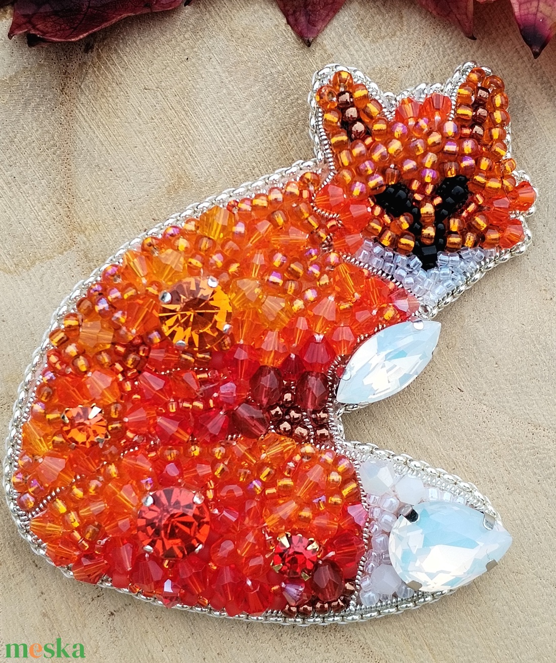 Róka bross - ékszer - kitűző és bross - Meska.hu