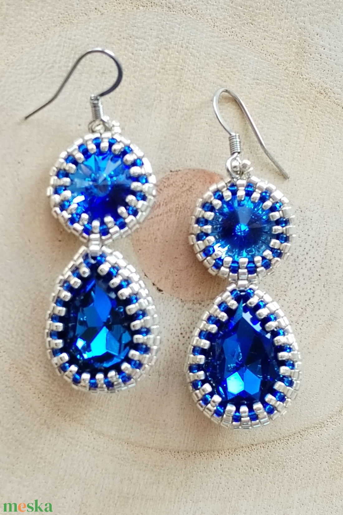 Kristályos csepp fülbevalók - ékszer - fülbevaló - lógó csepp fülbevaló - Meska.hu