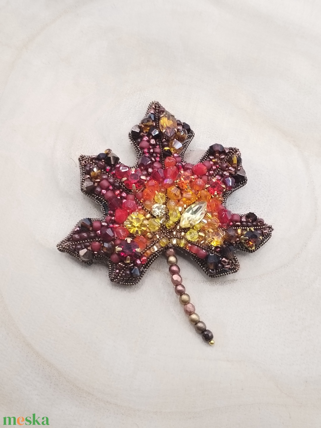 Őszi levél bross - ékszer - kitűző és bross - Meska.hu