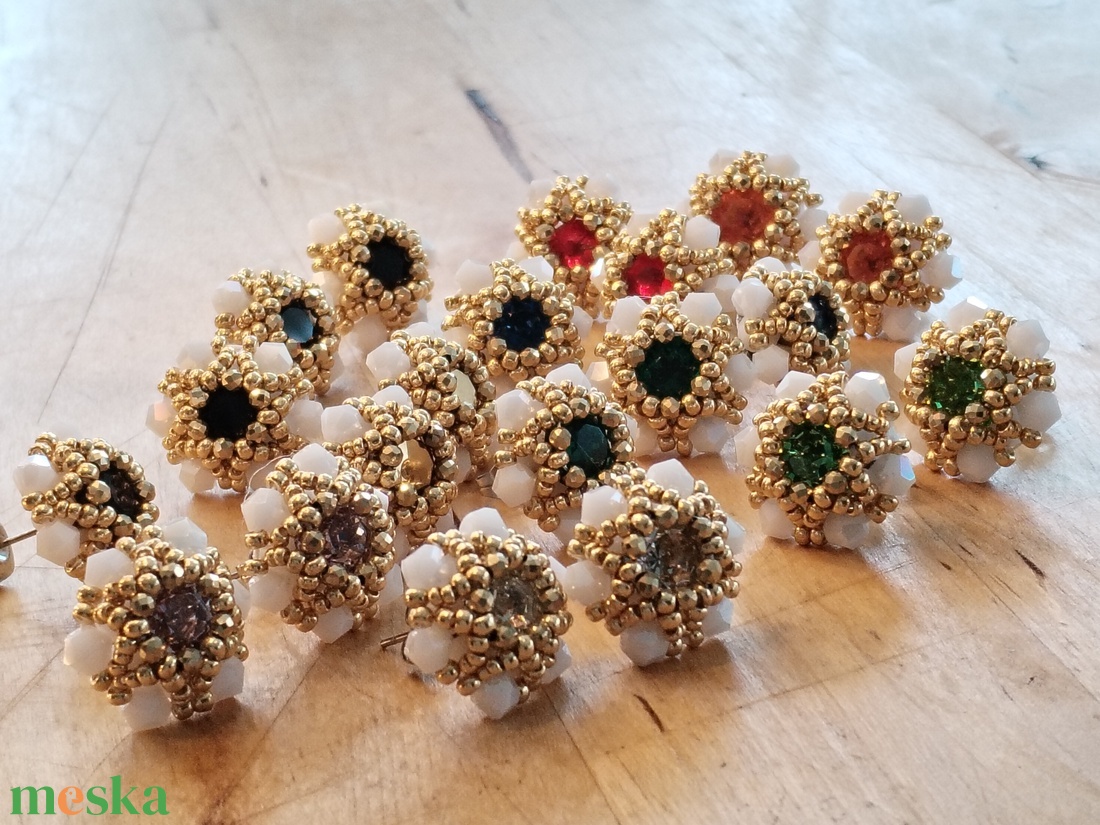 Pötty kristályos fülbevaló  - ékszer - fülbevaló - pötty fülbevaló - Meska.hu