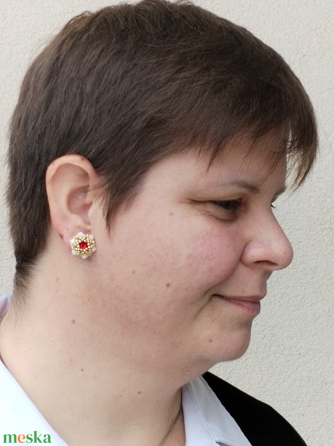 Pötty kristályos fülbevaló  - ékszer - fülbevaló - pötty fülbevaló - Meska.hu