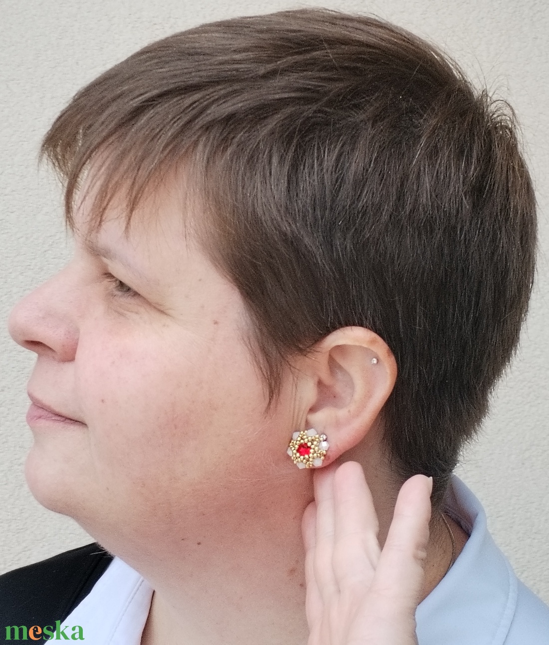 Pötty kristályos fülbevaló  - ékszer - fülbevaló - pötty fülbevaló - Meska.hu