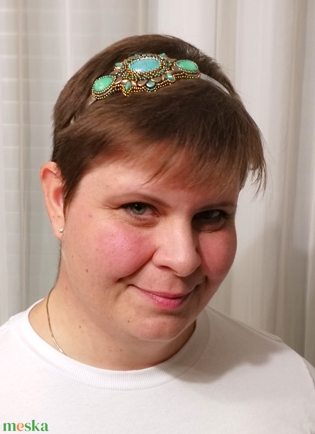 Türkiz-bronz hajráf - ruha & divat - hajdísz & hajcsat - hajráf & hajpánt - Meska.hu