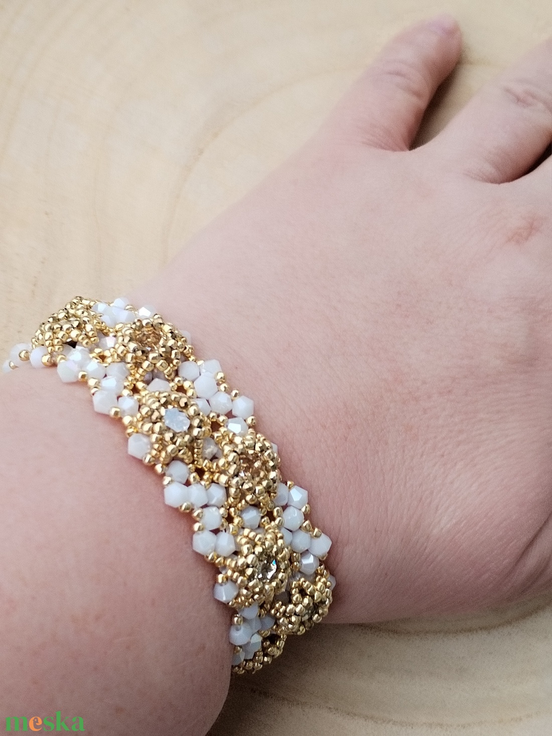 Kaptár karkötő - ékszer - karkötő - gyöngyös karkötő - Meska.hu