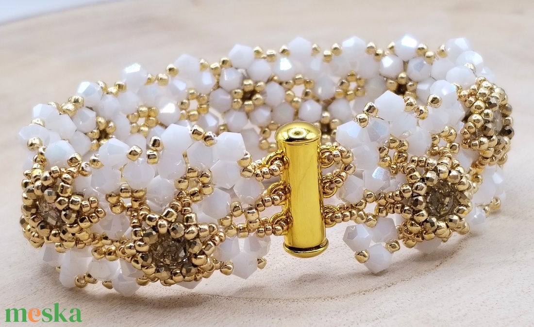 Kaptár karkötő - ékszer - karkötő - gyöngyös karkötő - Meska.hu