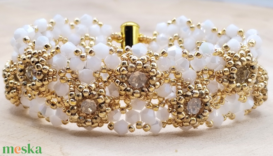 Kaptár karkötő - ékszer - karkötő - gyöngyös karkötő - Meska.hu