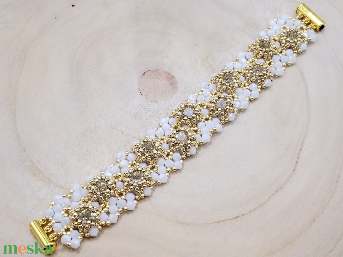 Kaptár karkötő - ékszer - karkötő - gyöngyös karkötő - Meska.hu