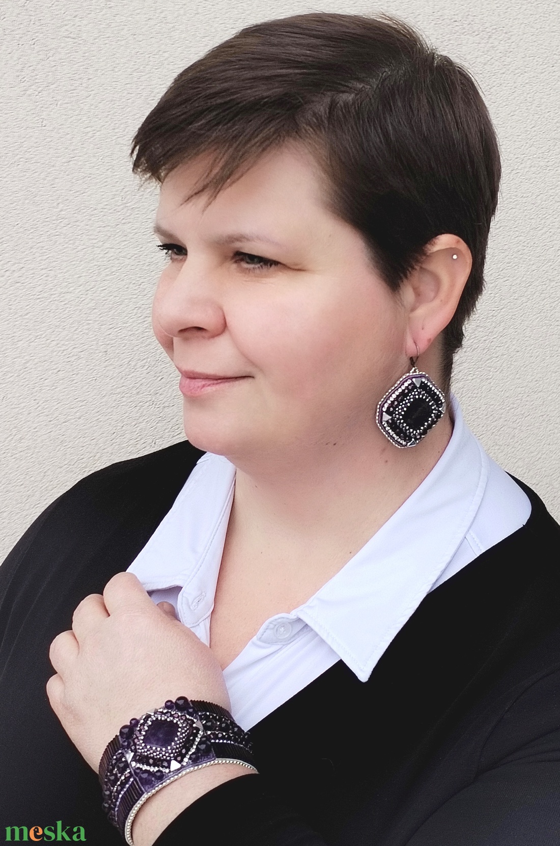 Ametiszt egyiptomi karperec - ékszer - karkötő - karperec - Meska.hu