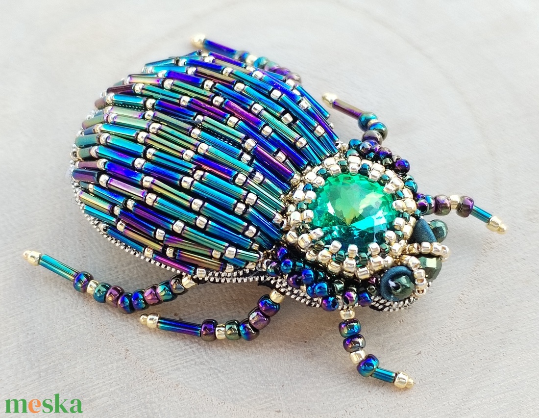 Szkarabeusz bross KIT gyöngyfűző készlet - diy (csináld magad) - egységcsomag - Meska.hu