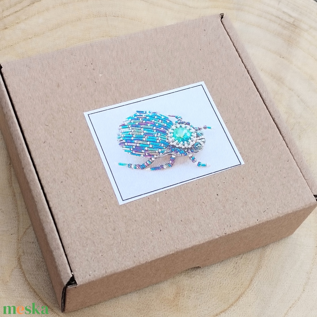 Szkarabeusz bross KIT gyöngyfűző készlet - diy (csináld magad) - egységcsomag - Meska.hu