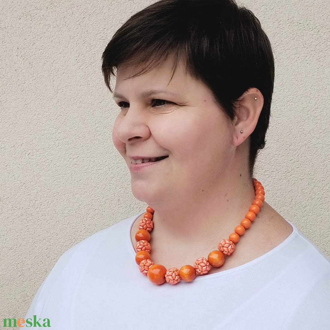 Narancssárga fa - gyöngybogyós nyaklánc - ékszer - nyaklánc - bogyós nyaklánc - Meska.hu