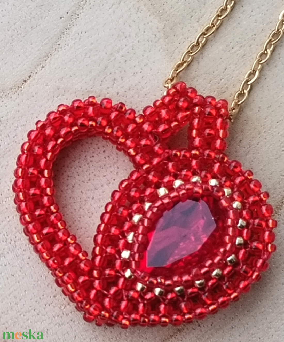 Szív medál  - ékszer - nyaklánc - medál - Meska.hu