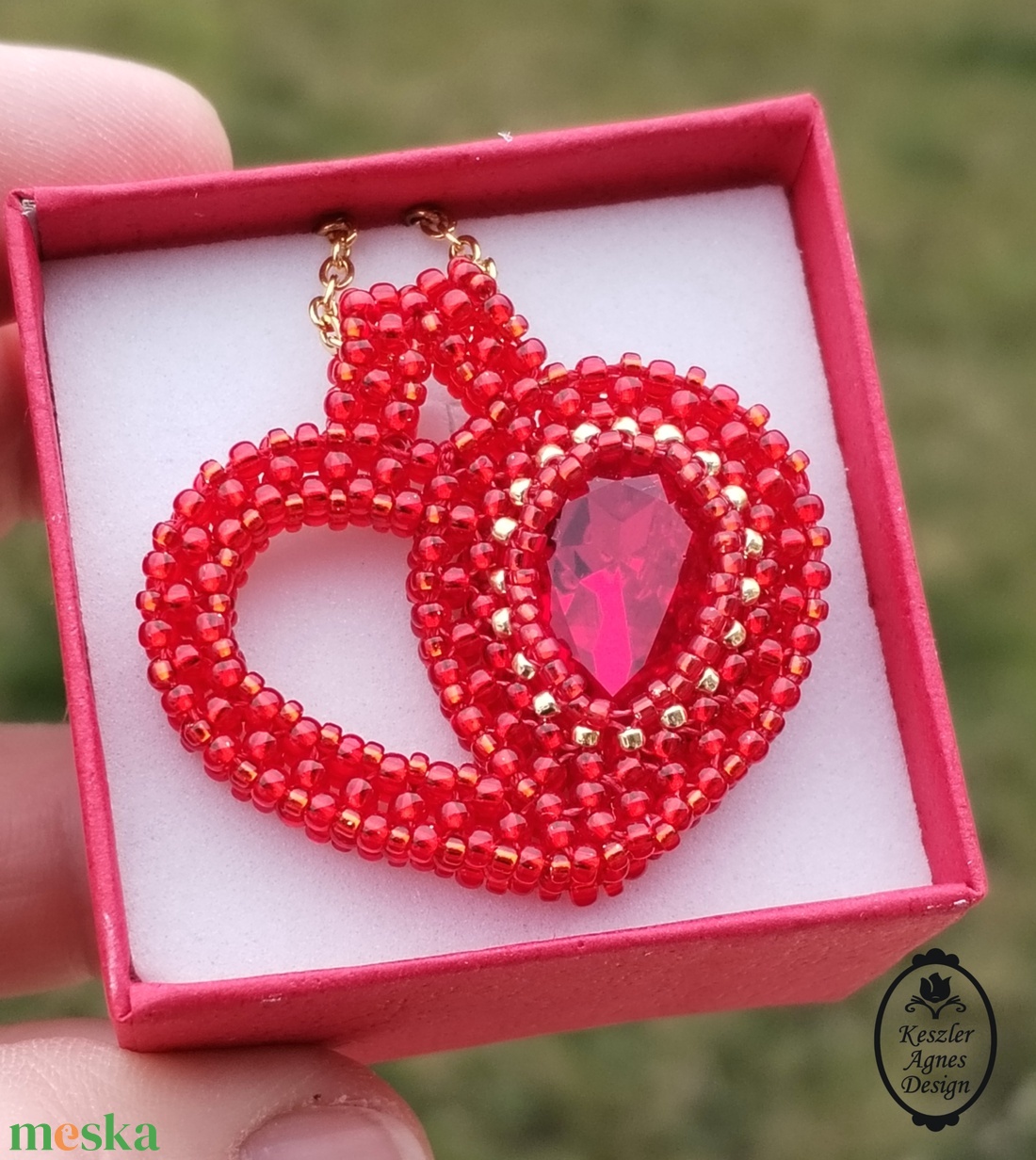 Szív medál  - ékszer - nyaklánc - medál - Meska.hu