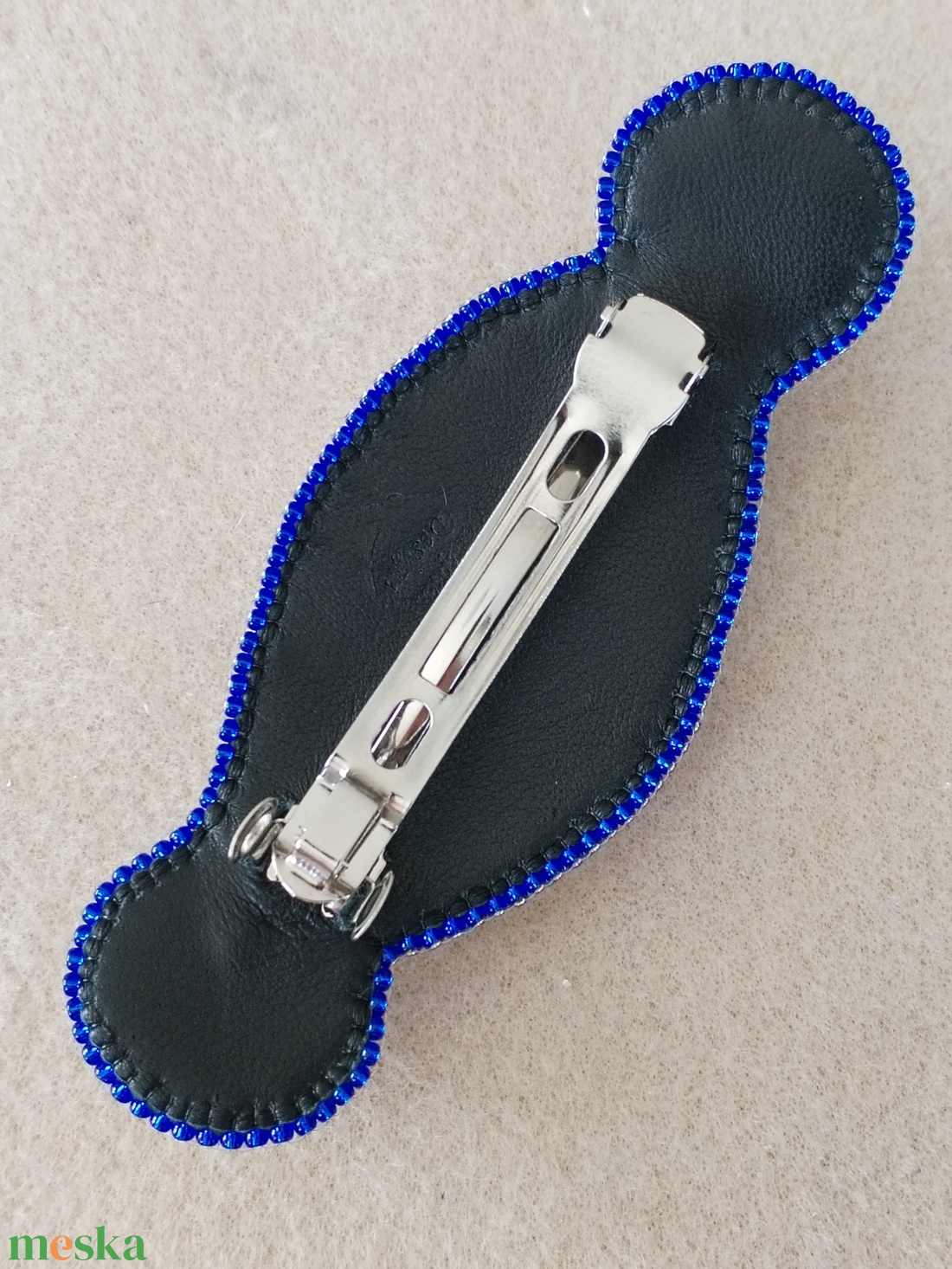 Lapis latulit-arany pufi francia csat, kék arany hajdísz, ásványos csat - ruha & divat - hajdísz & hajcsat - hajcsat & hajtű - Meska.hu