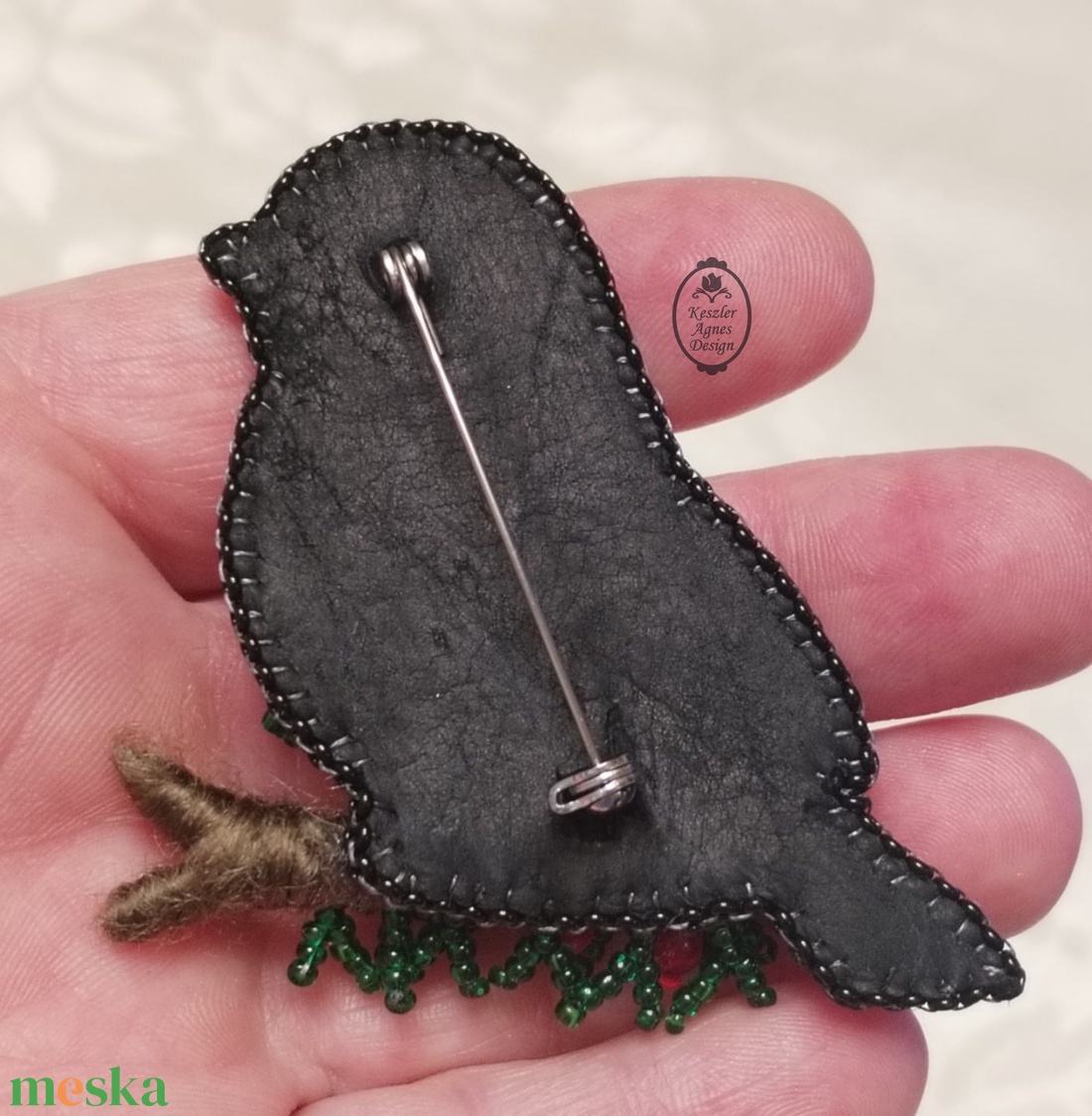 DIY-Tutorial - gyöngyhímző útmutató, hímzett cinke bross - diy (csináld magad) - fűzésminták - Meska.hu