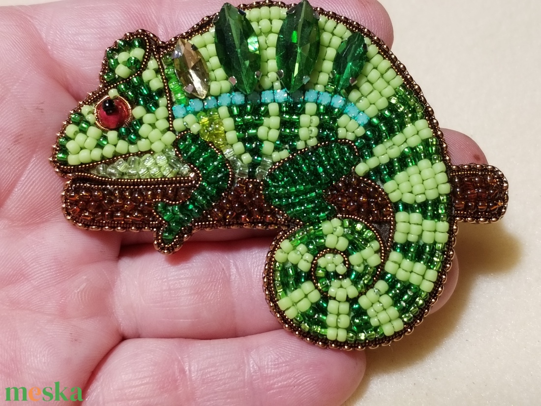 Kaméleon bross KIT gyöngyfűző készlet - diy (csináld magad) - egységcsomag - Meska.hu
