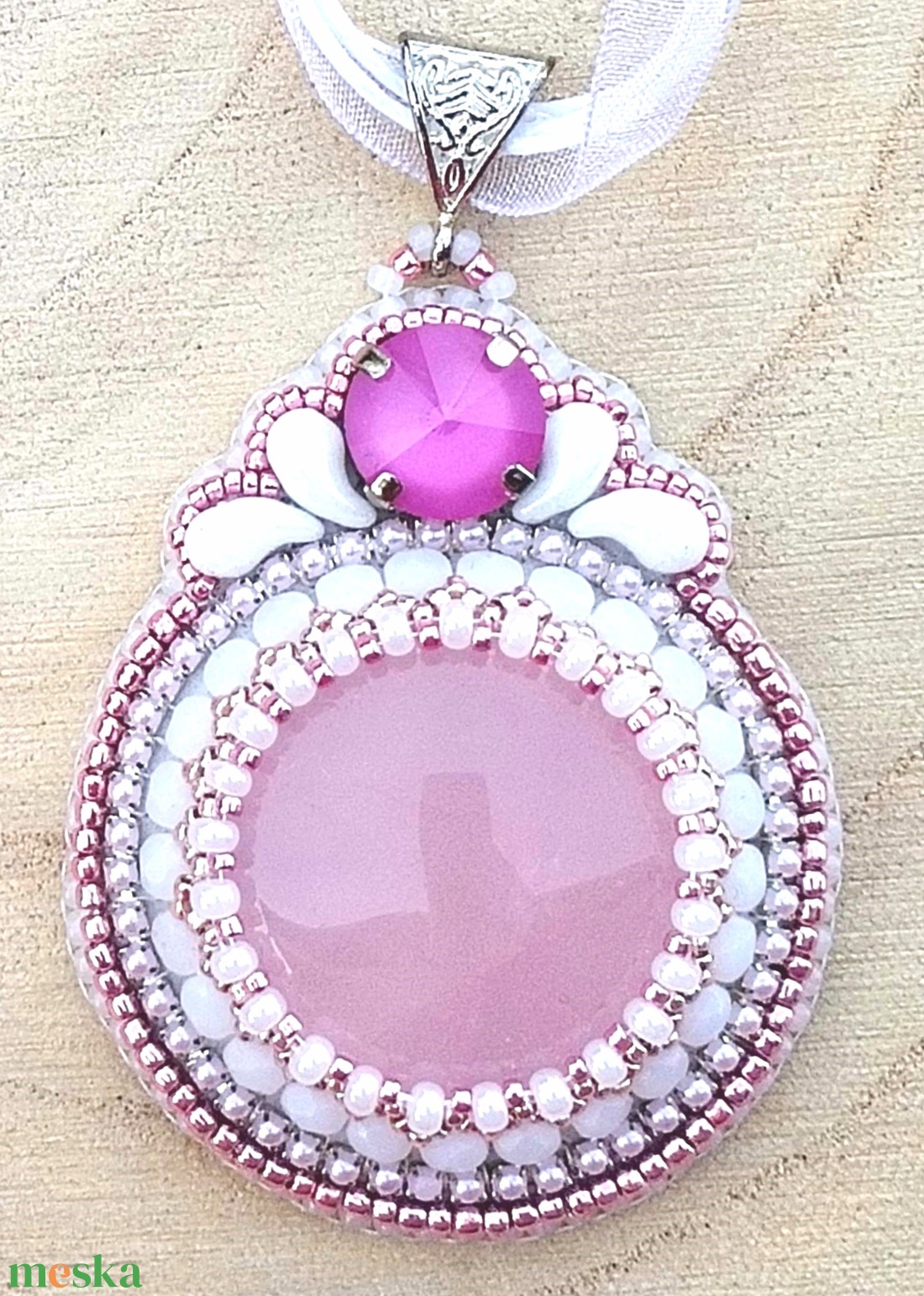 DIY-KIT Gyöngyhímző készlet, Pink Tondo Aventurin Tondo gyöngyhímző készlet  - diy (csináld magad) - egységcsomag - Meska.hu