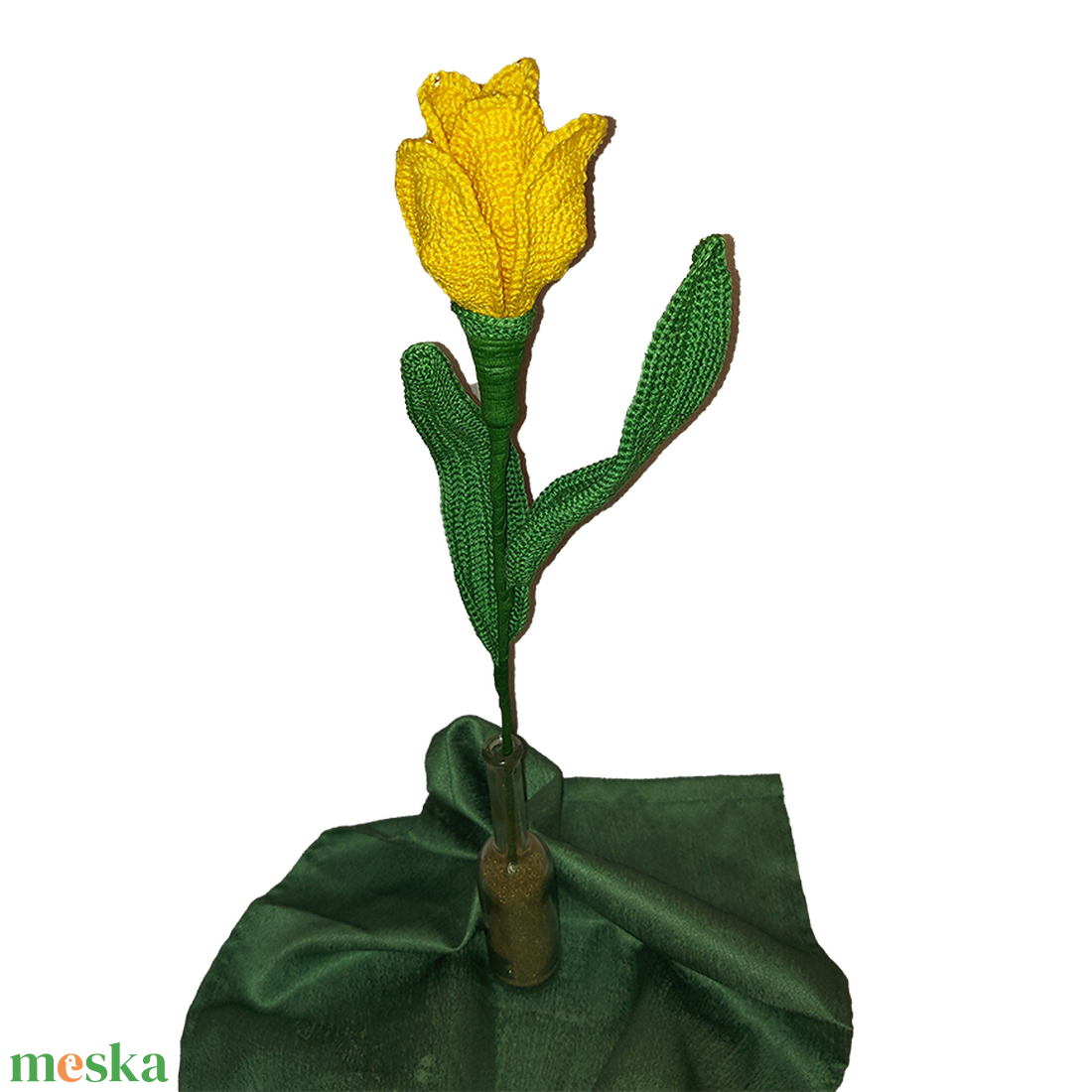 Horgolt sárga tulipán - otthon & életmód - dekoráció - virágdísz és tartó - csokor & virágdísz - Meska.hu