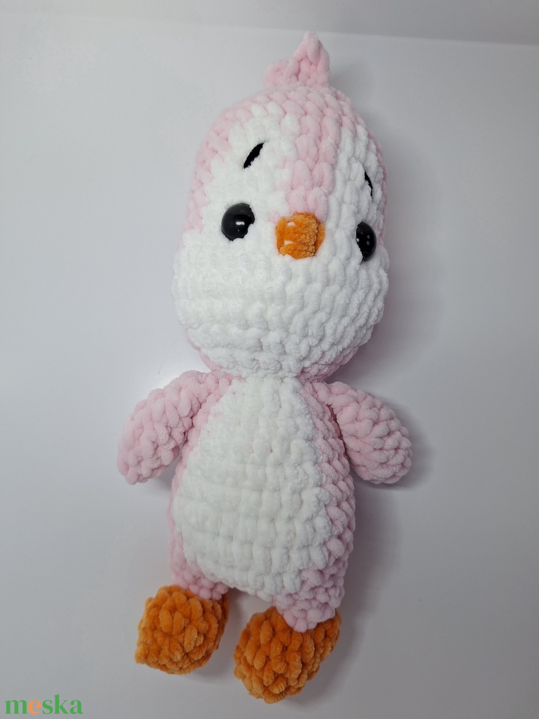 Horgolt rózsaszín pingvin - játék & sport - plüssállat & játékfigura - bagoly - Meska.hu