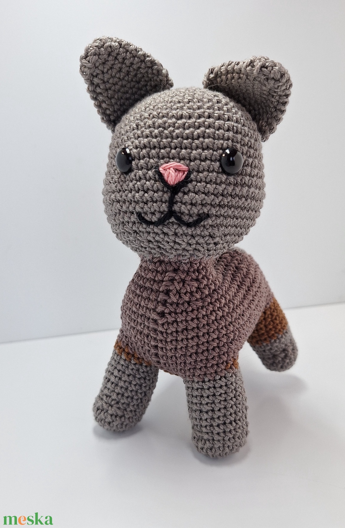 Horgolt cica  - játék & sport - plüssállat & játékfigura - cica - Meska.hu