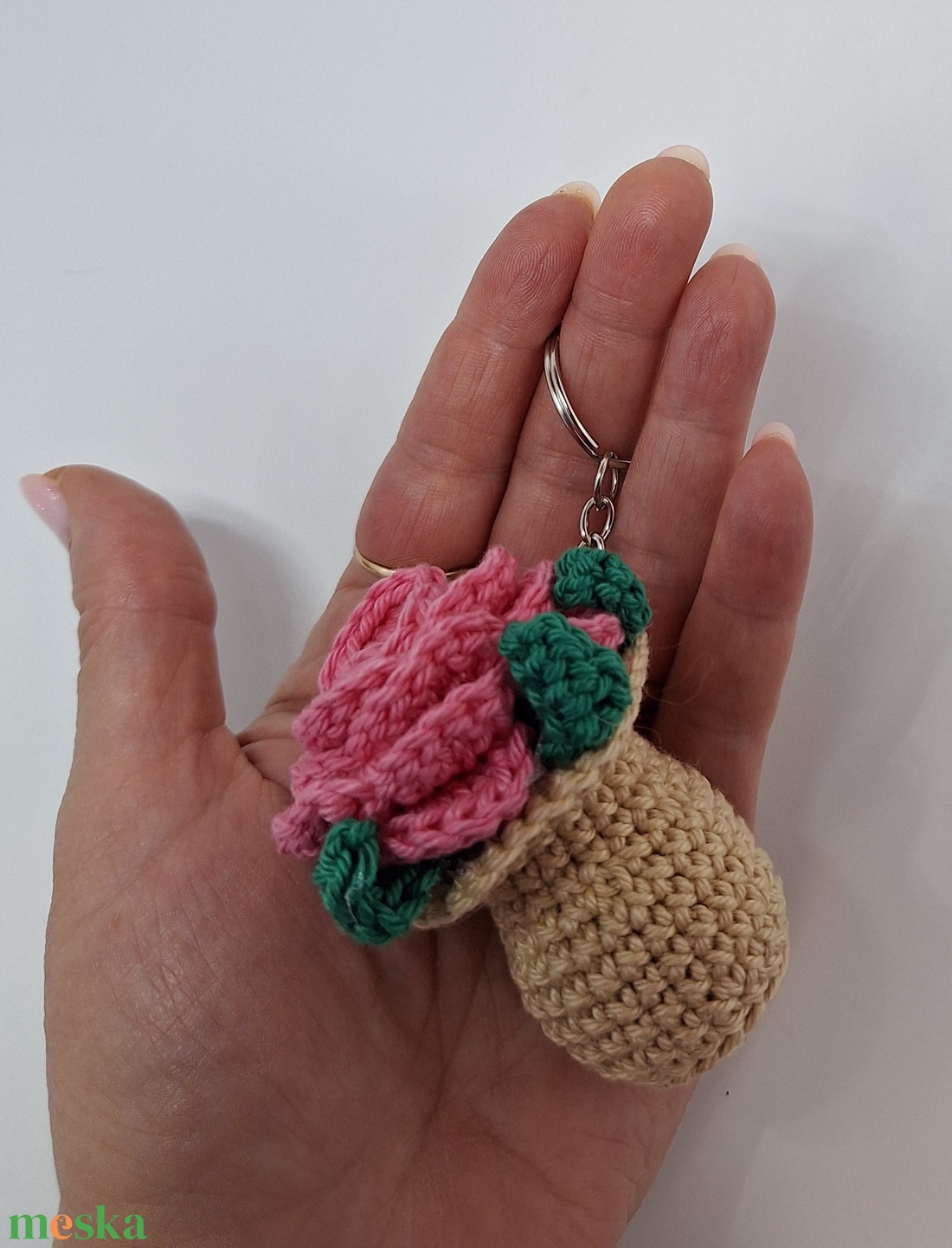 Horgolt vázás kulcstartó  - táska & tok - kulcstartó & táskadísz - kulcstartó - Meska.hu
